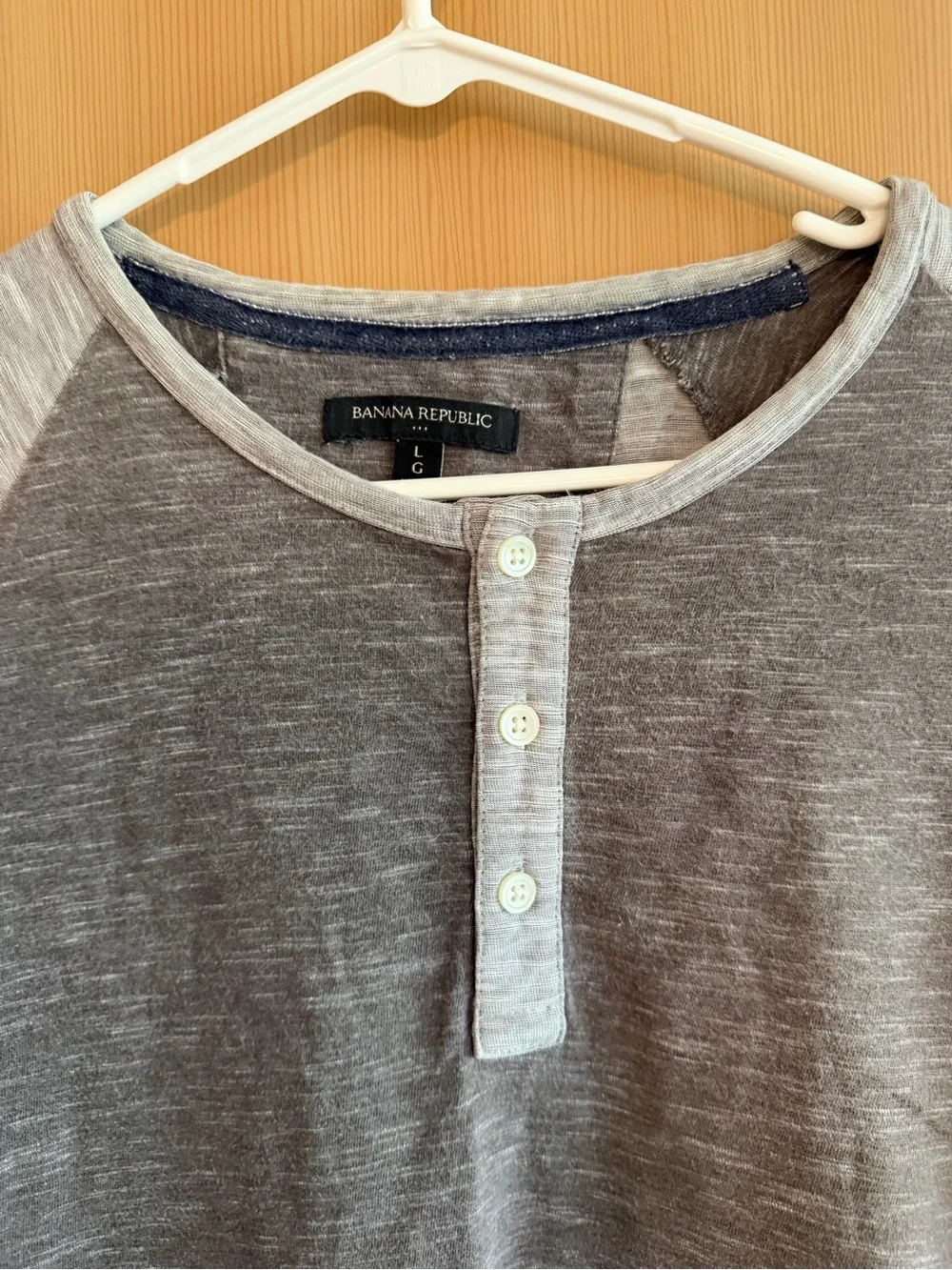 Banana Republic Two-Tone Grey Short-Sleeve Henley
